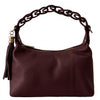 Modarno Borsetta a Mano Piccola In Vera Pelle Made in Italy Con Manico Intrecciato 26x10x16 cm