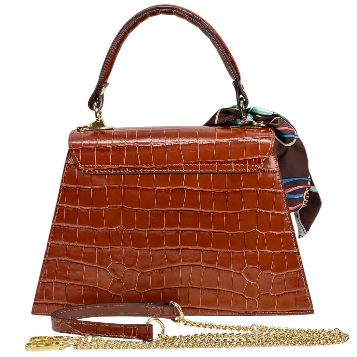 Modarno Borsa donna stampa cocco a trapezio in vera pelle 28x10x17 cm