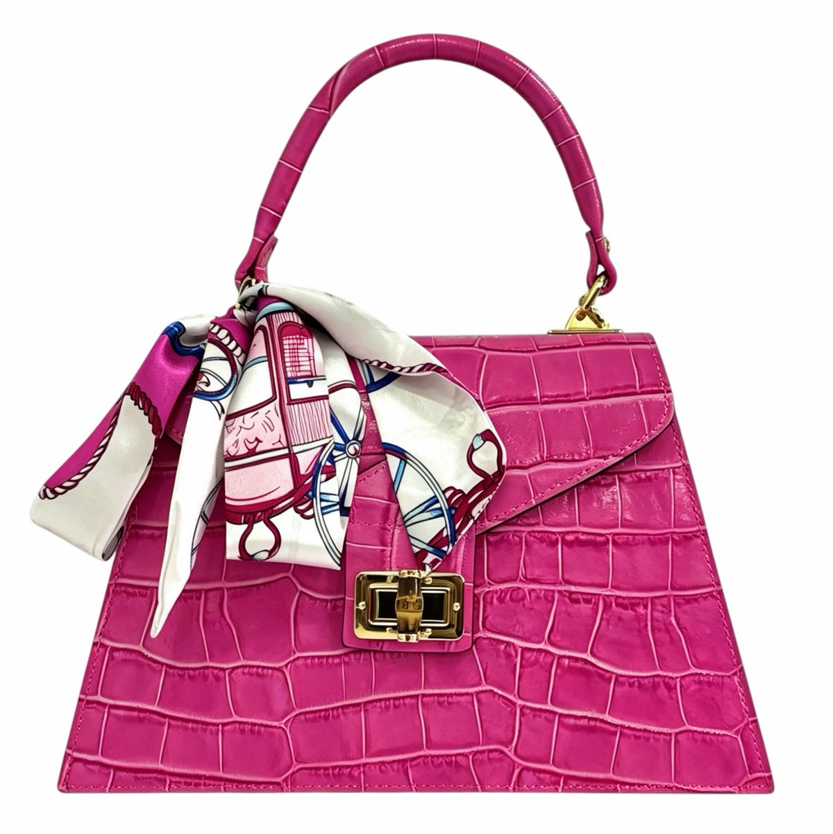 Modarno Borsa donna stampa cocco a trapezio in vera pelle 28x10x17 cm
