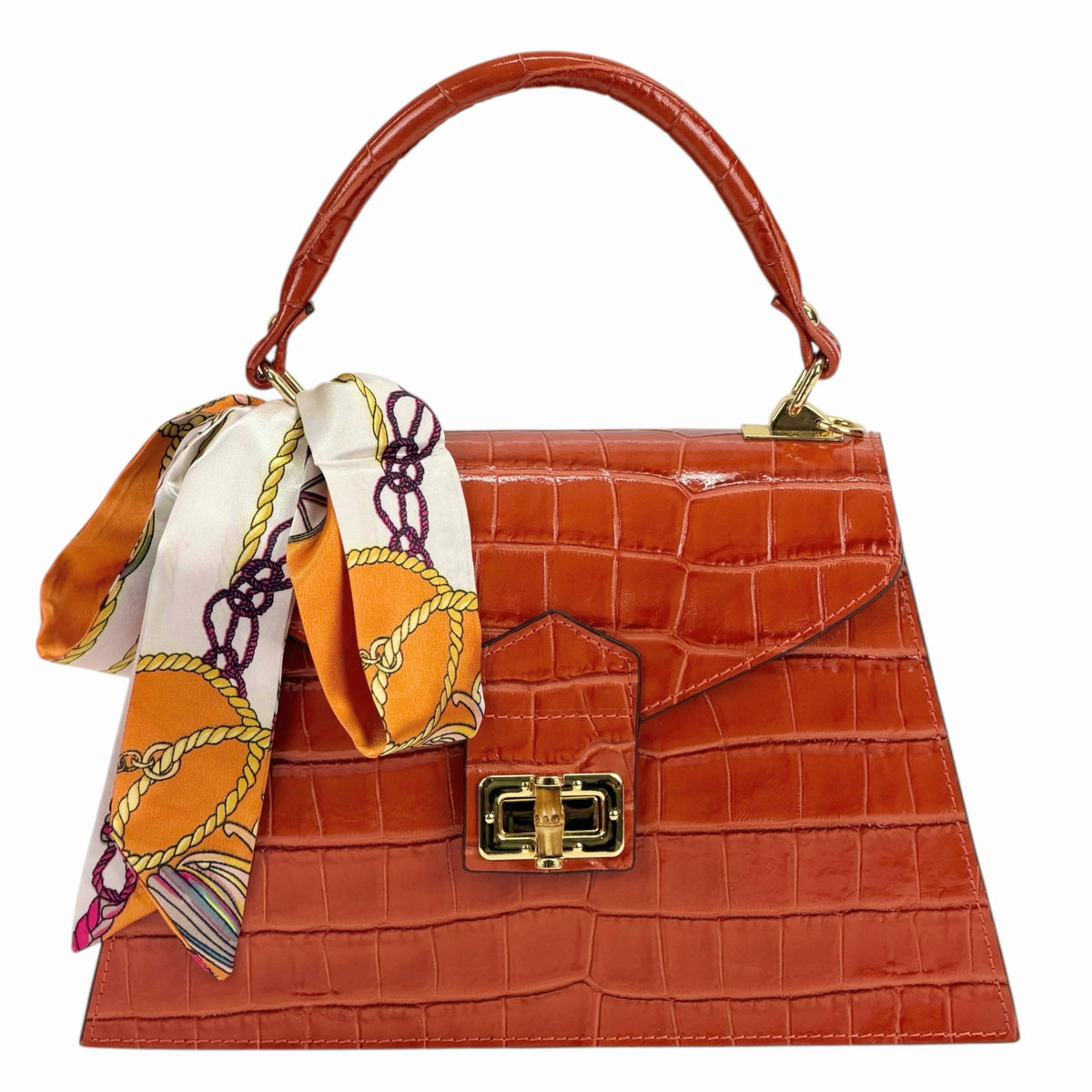 Modarno Borsa donna stampa cocco a trapezio in vera pelle 28x10x17 cm
