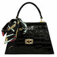 Modarno Borsa donna stampa cocco a trapezio in vera pelle 28x10x17 cm