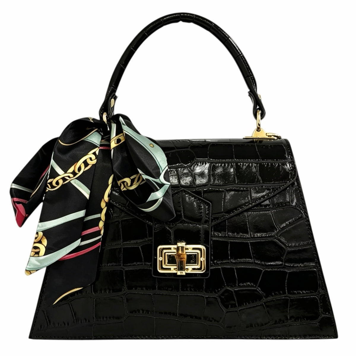 Modarno Borsa donna stampa cocco a trapezio in vera pelle 28x10x17 cm