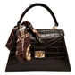 Modarno Borsa donna stampa cocco a trapezio in vera pelle 28x10x17 cm