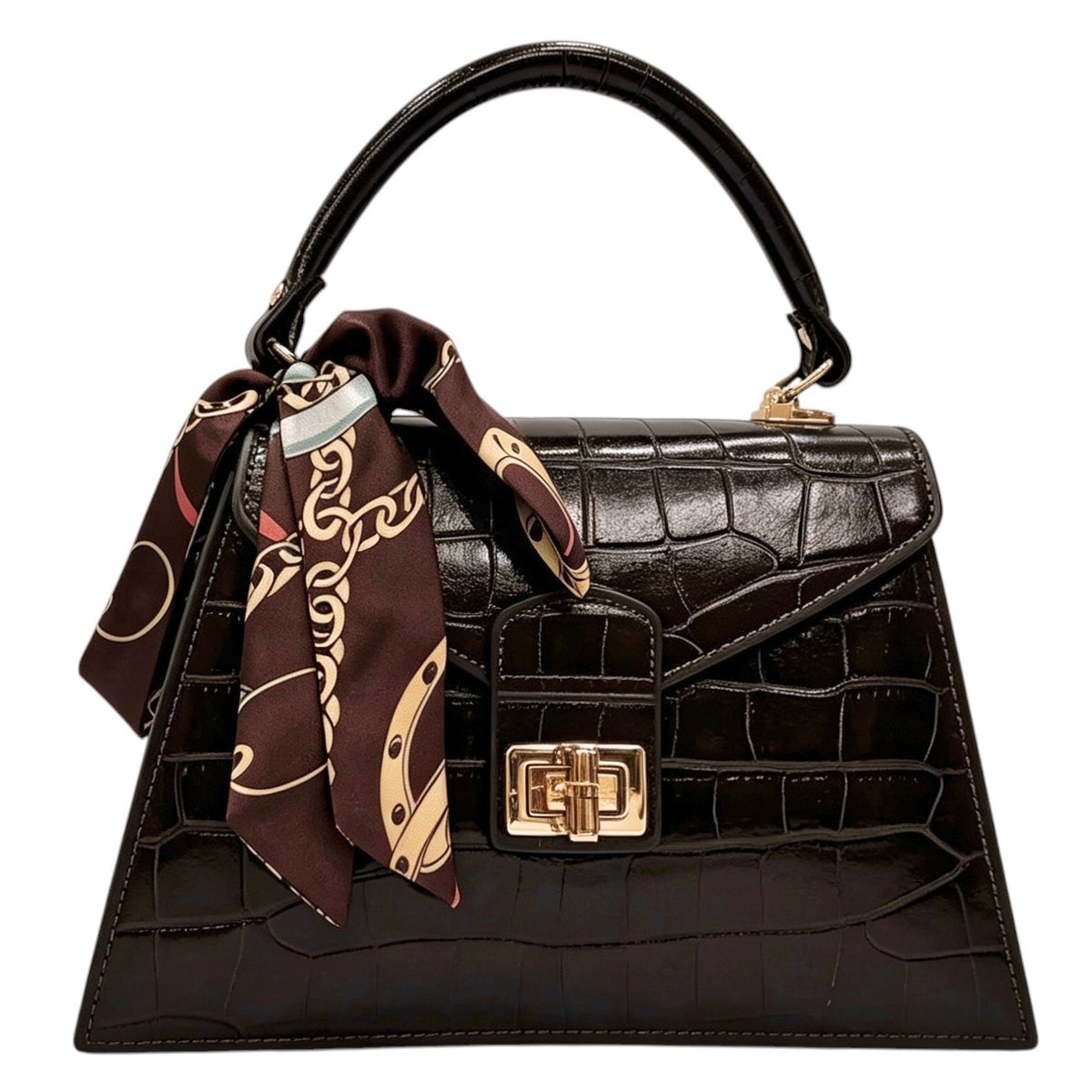 Modarno Borsa donna stampa cocco a trapezio in vera pelle 28x10x17 cm