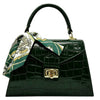 Modarno Borsa donna stampa cocco a trapezio in vera pelle 28x10x17 cm