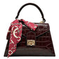 Modarno Borsa donna stampa cocco a trapezio in vera pelle 28x10x17 cm