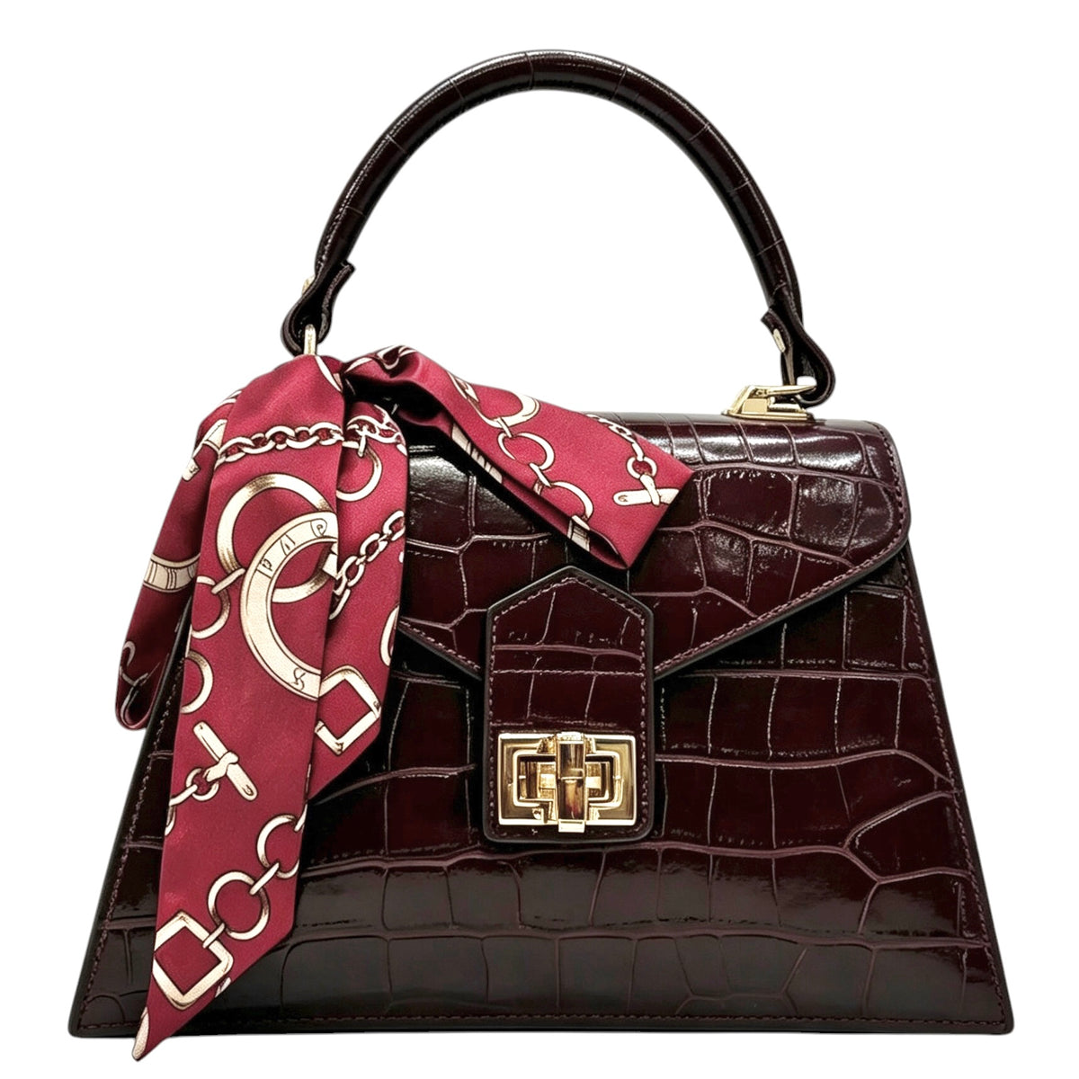 Modarno Borsa donna stampa cocco a trapezio in vera pelle 28x10x17 cm