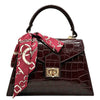 Modarno Borsa donna stampa cocco a trapezio in vera pelle 28x10x17 cm