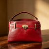 Modarno Borsa a mano e tracolla Vintage in pelle vacchetta 26x12x17 cm