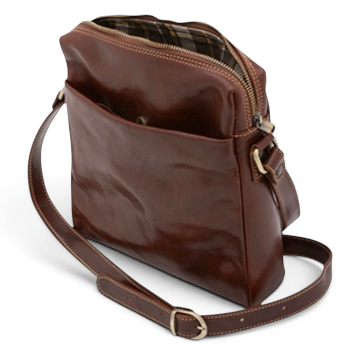 Modarno Borsa Uomo a tracolla in vera pelle Bovina 25x6x26 cm