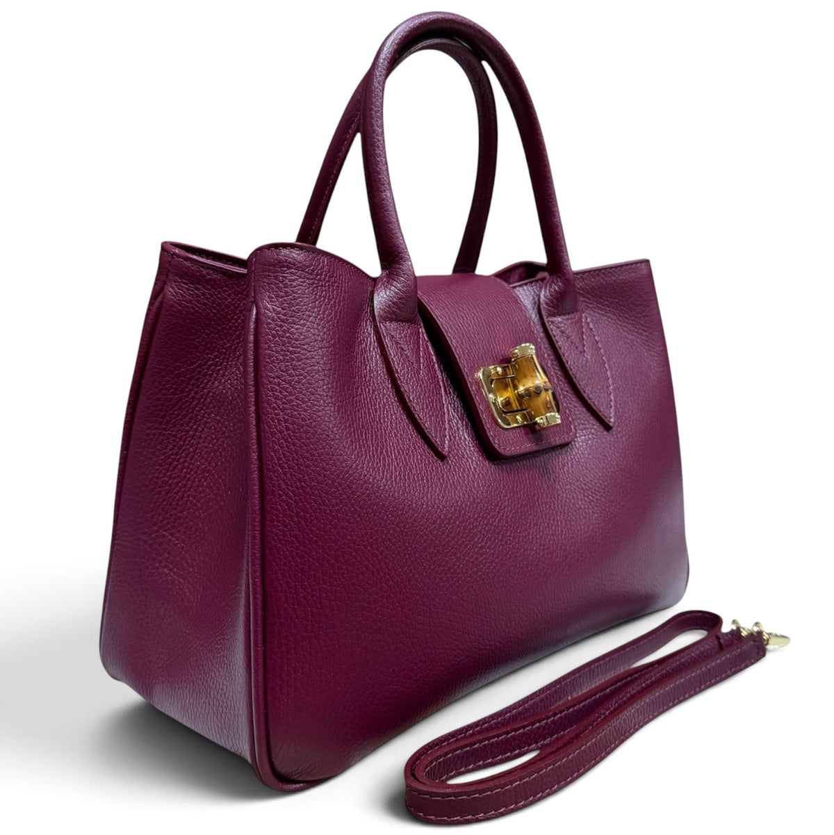 Modarno Borsa donna a mano Ginevra in vera pelle 35x18x24 cm