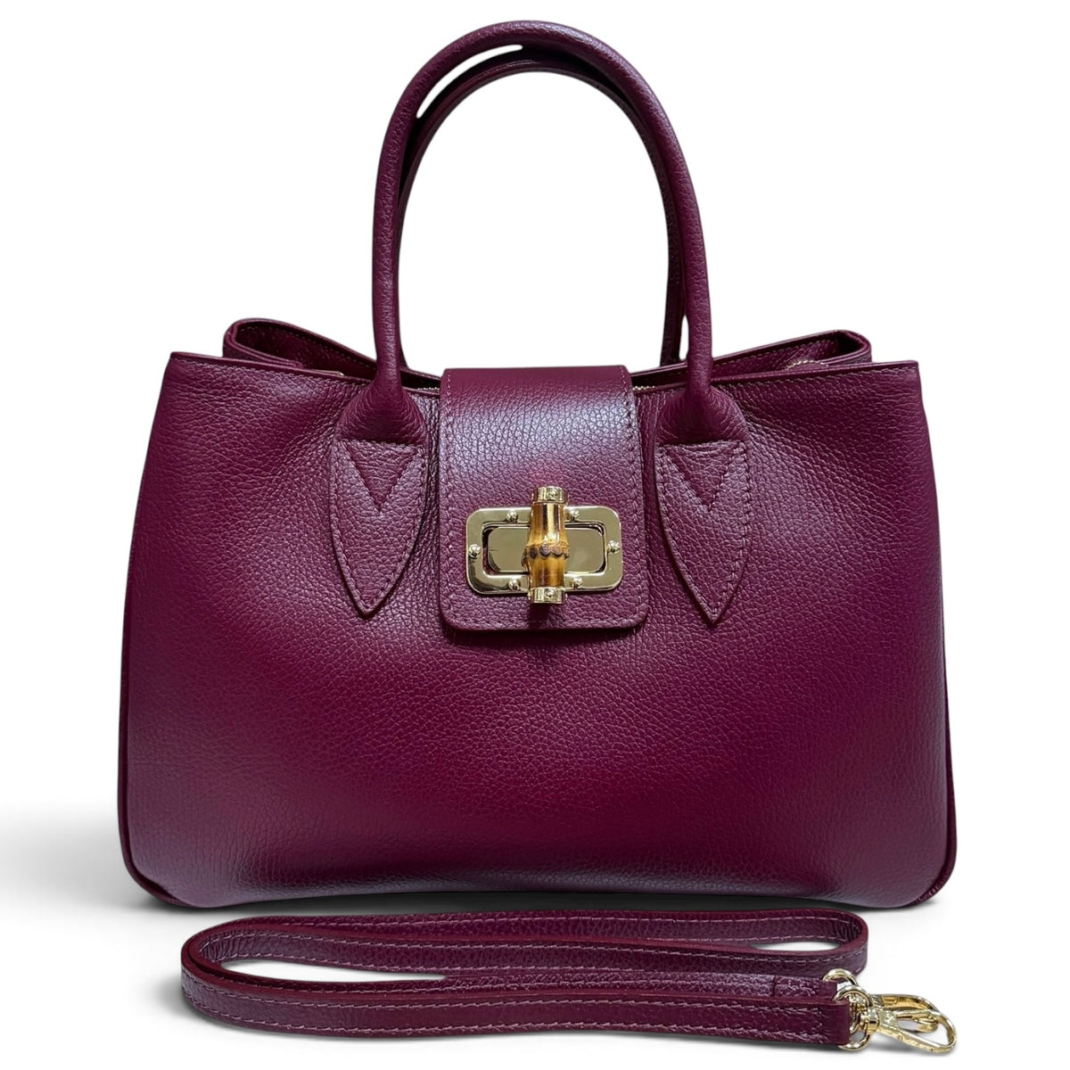 Modarno Borsa donna a mano Ginevra in vera pelle 35x18x24 cm