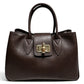 Modarno Borsa donna a mano Ginevra in vera pelle 35x18x24 cm