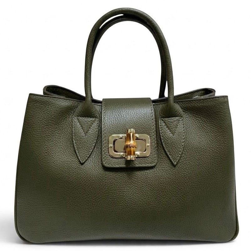 Modarno Borsa donna a mano Ginevra in vera pelle 35x18x24 cm