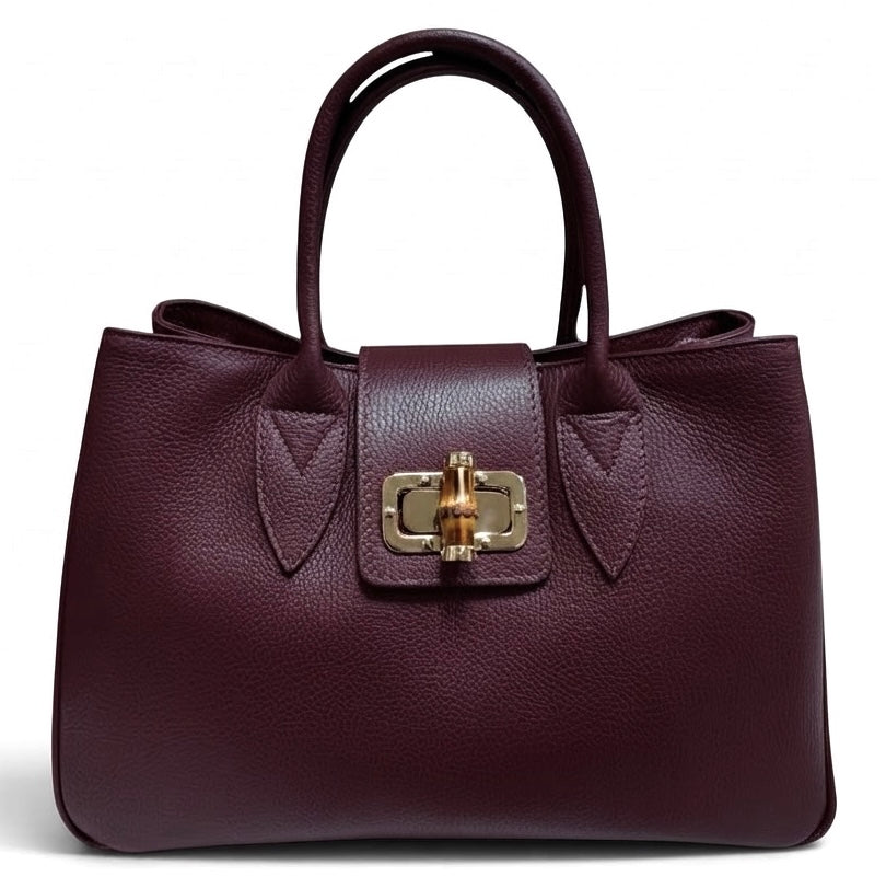 Modarno Borsa donna a mano Ginevra in vera pelle 35x18x24 cm