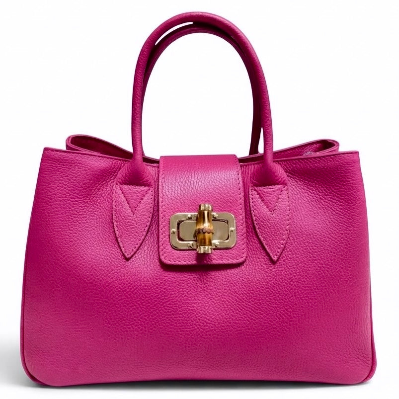 Modarno Borsa donna a mano Ginevra in vera pelle 35x18x24 cm
