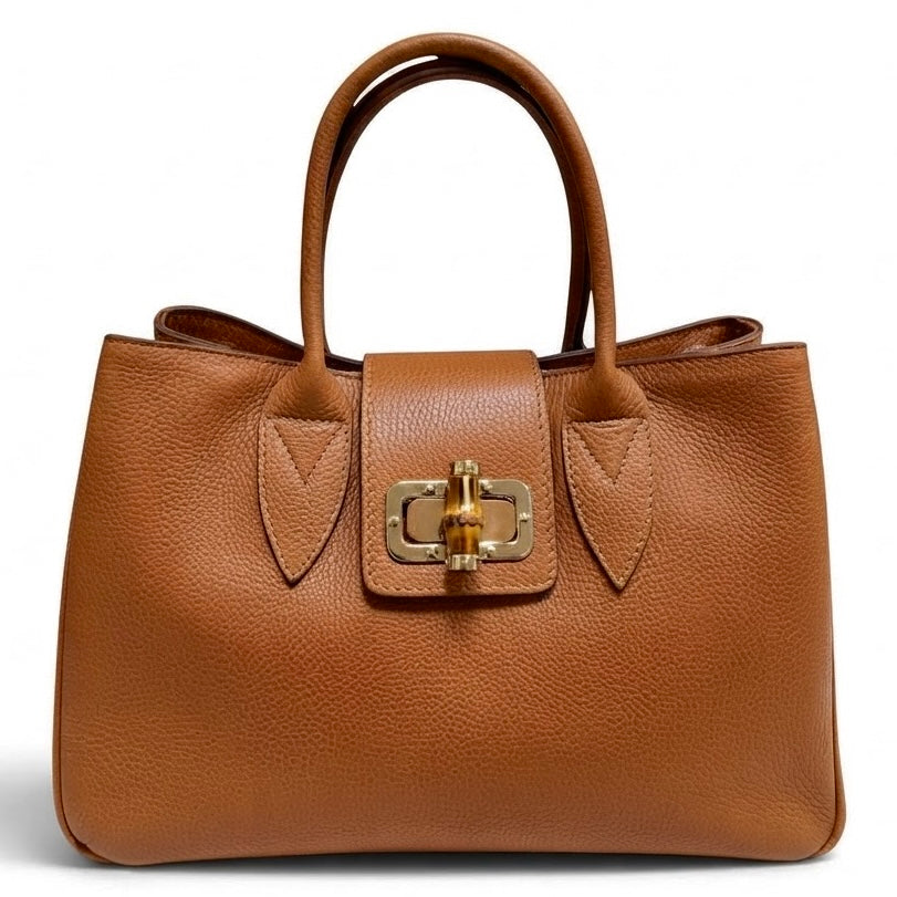 Modarno Borsa donna a mano Ginevra in vera pelle 35x18x24 cm