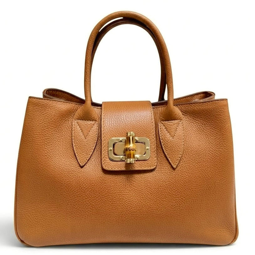 Modarno Borsa donna a mano Ginevra in vera pelle 35x18x24 cm
