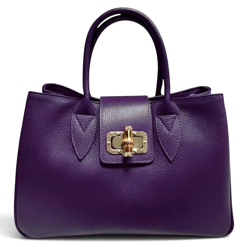 Modarno Borsa donna a mano Ginevra in vera pelle 35x18x24 cm