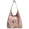 Modarno Borsa a tracolla da donna in pelle scamosciata pochette, borsa a tracolla, shopper, da donna, in vera pelle