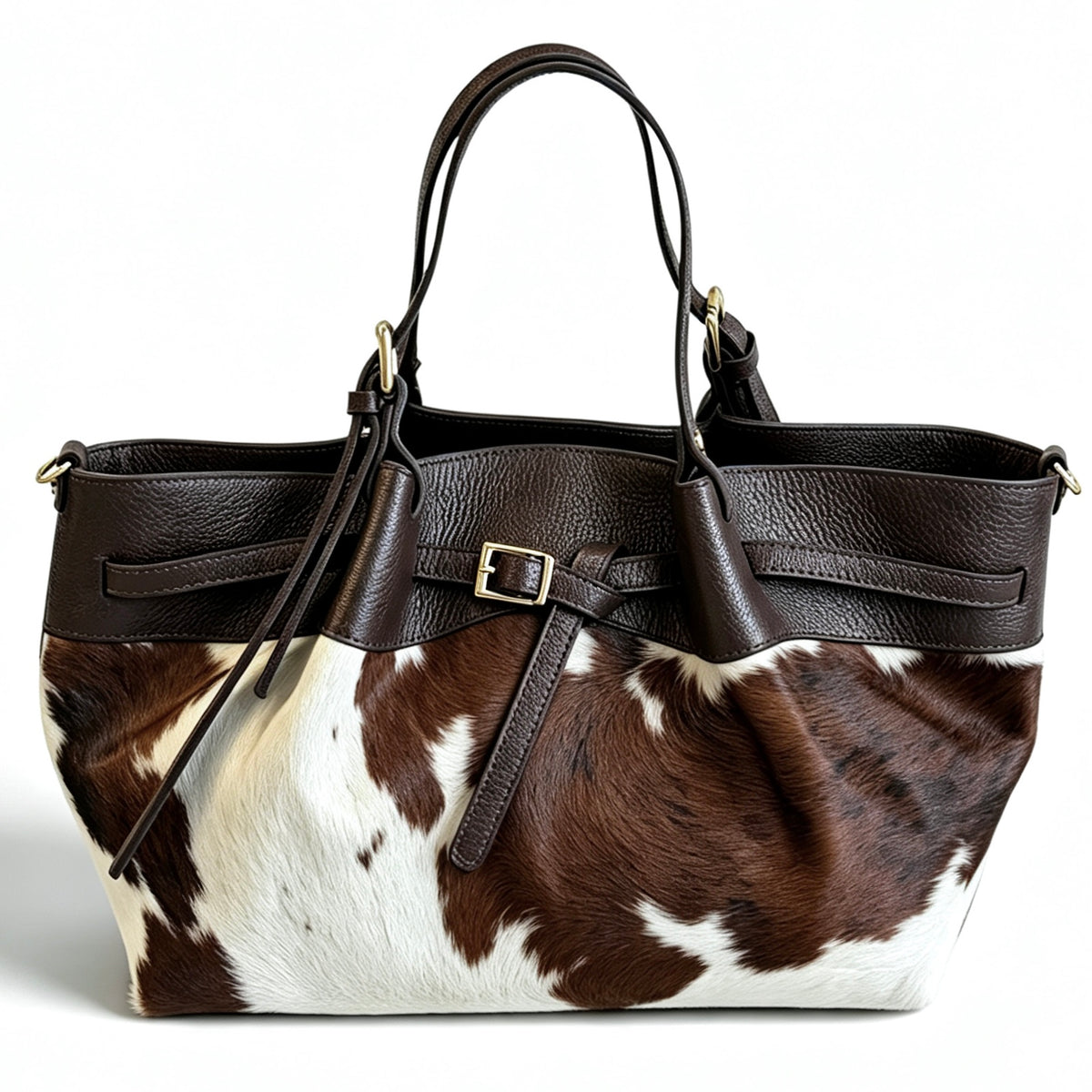 Modarno Borsa Shopper doppio manico XL in pelle e cavallino lussuoso 43x14x23 cm