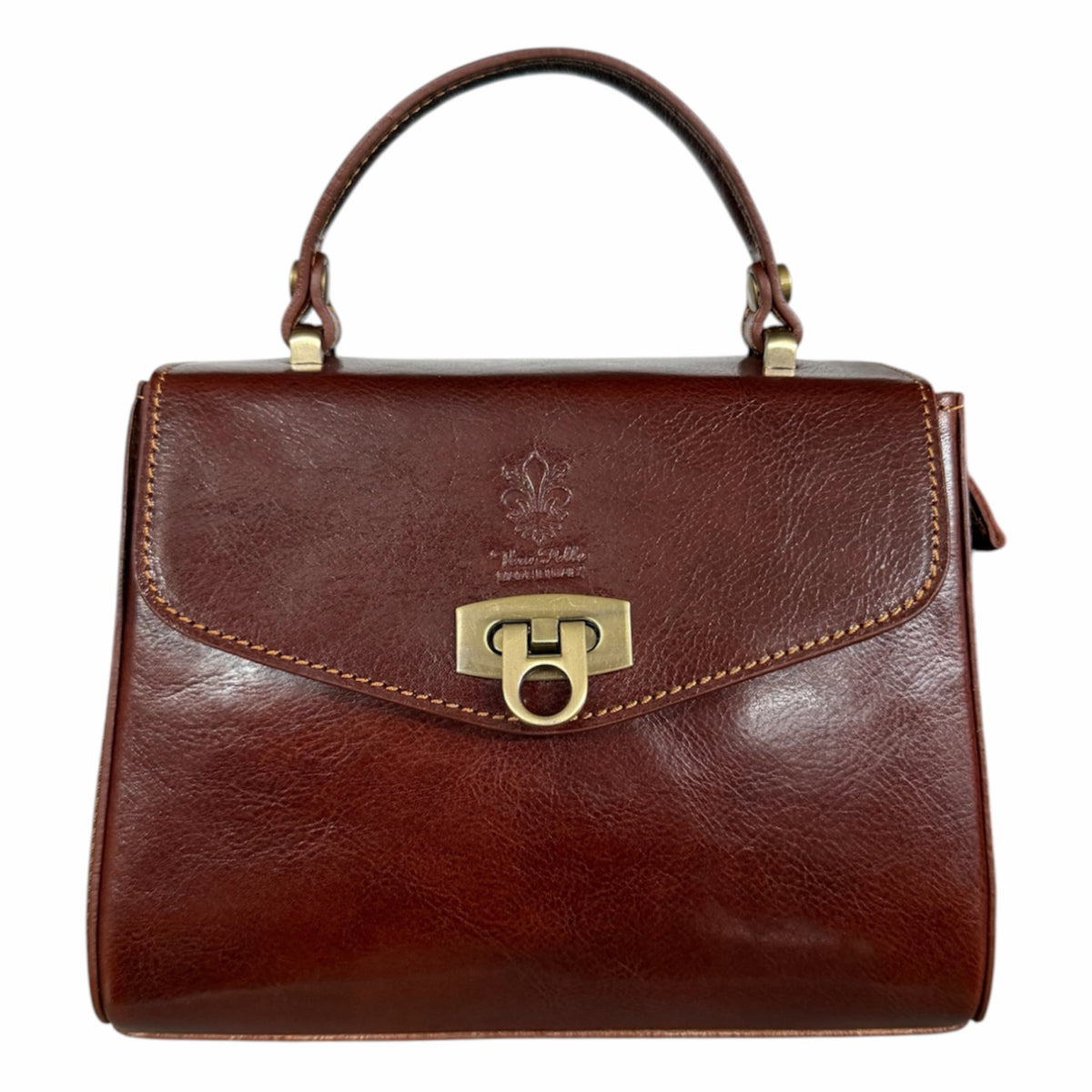 Modarno Borsa donna a mano e tracolla in vera pelle Vacchetta 22x11x17 cm