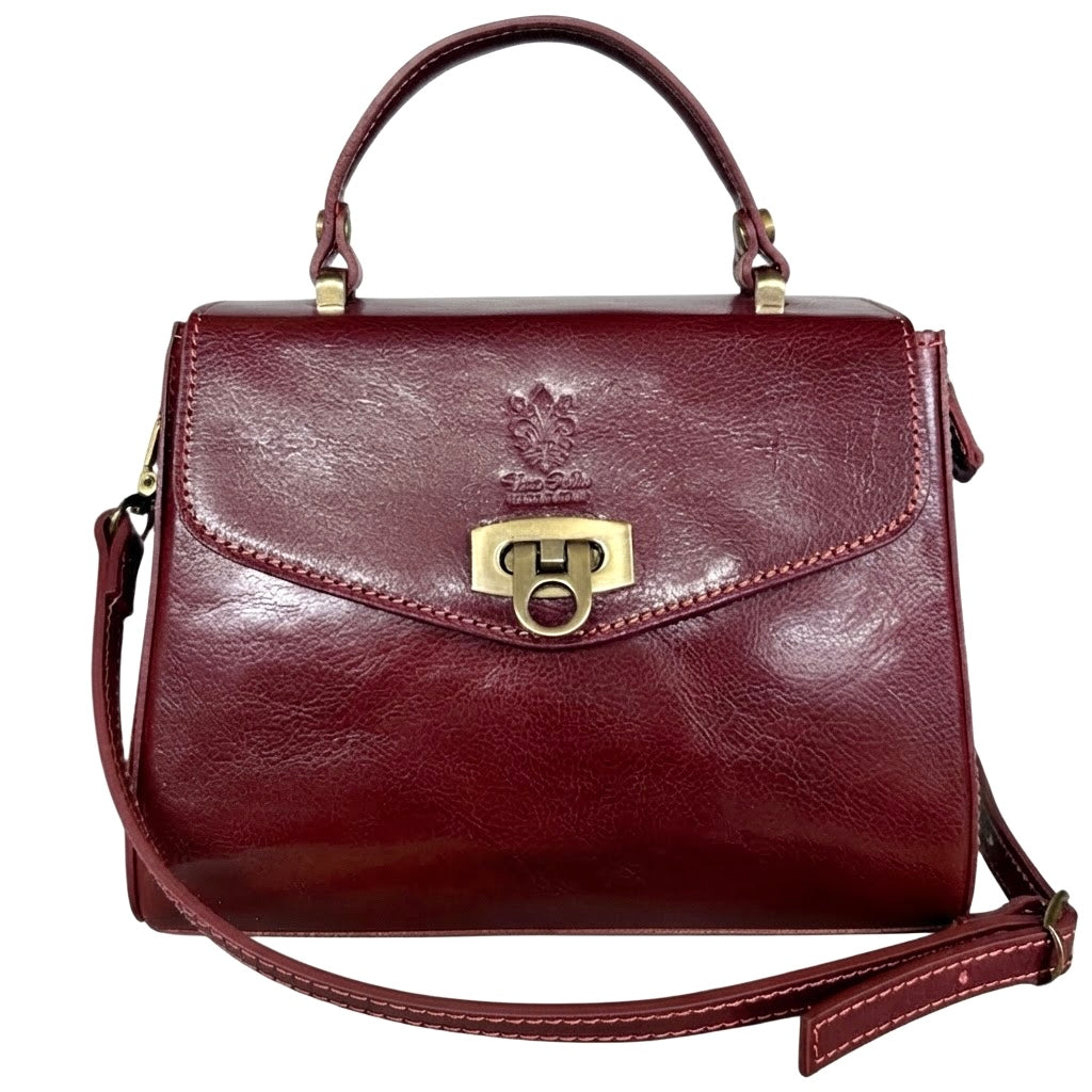 Modarno Borsa donna a mano e tracolla in vera pelle Vacchetta 22x11x17 cm