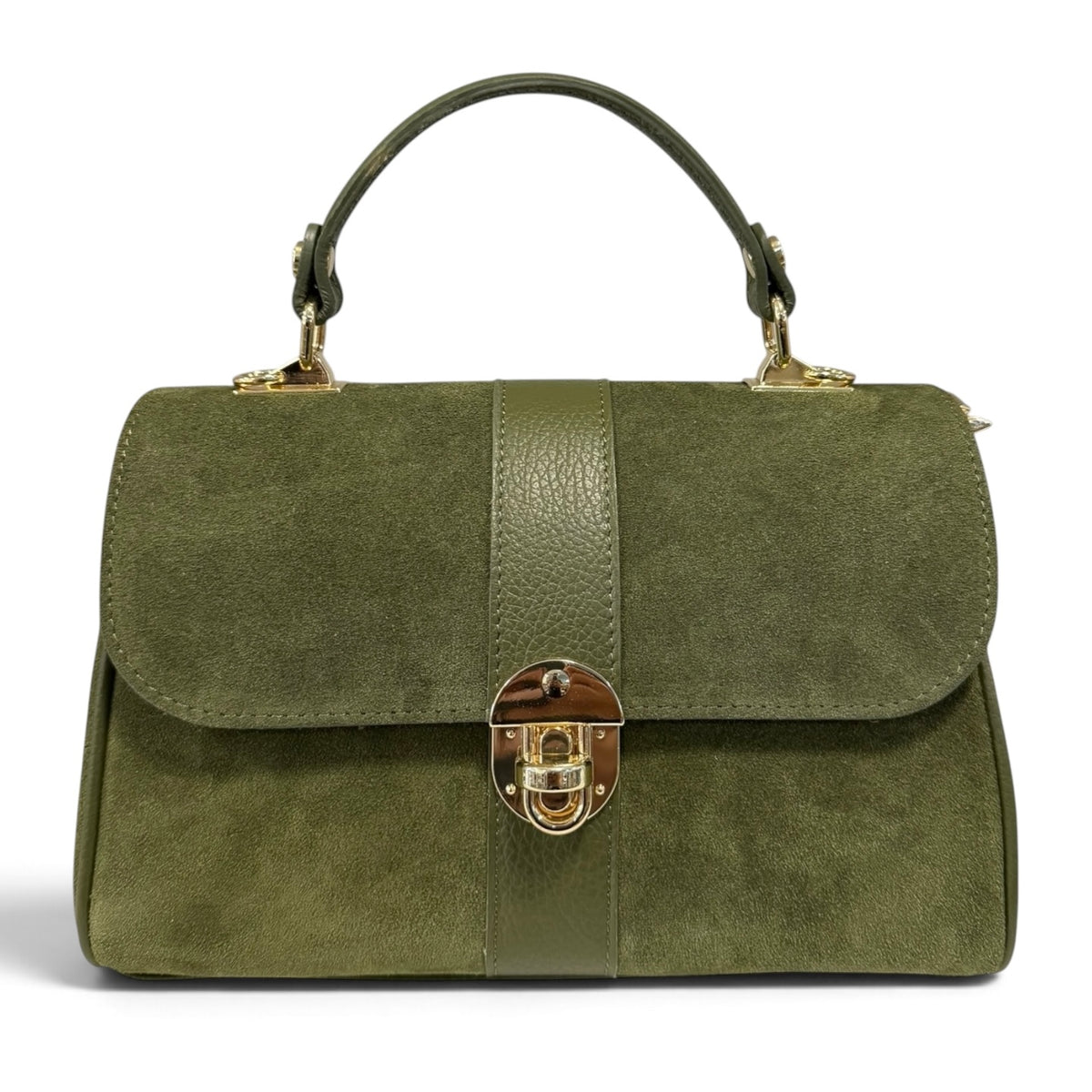 Modarno Borsa donna a mano/tracolla in Camoscio vera pelle 26x12x16 cm