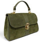 Modarno Borsa donna a mano/tracolla in Camoscio vera pelle 26x12x16 cm