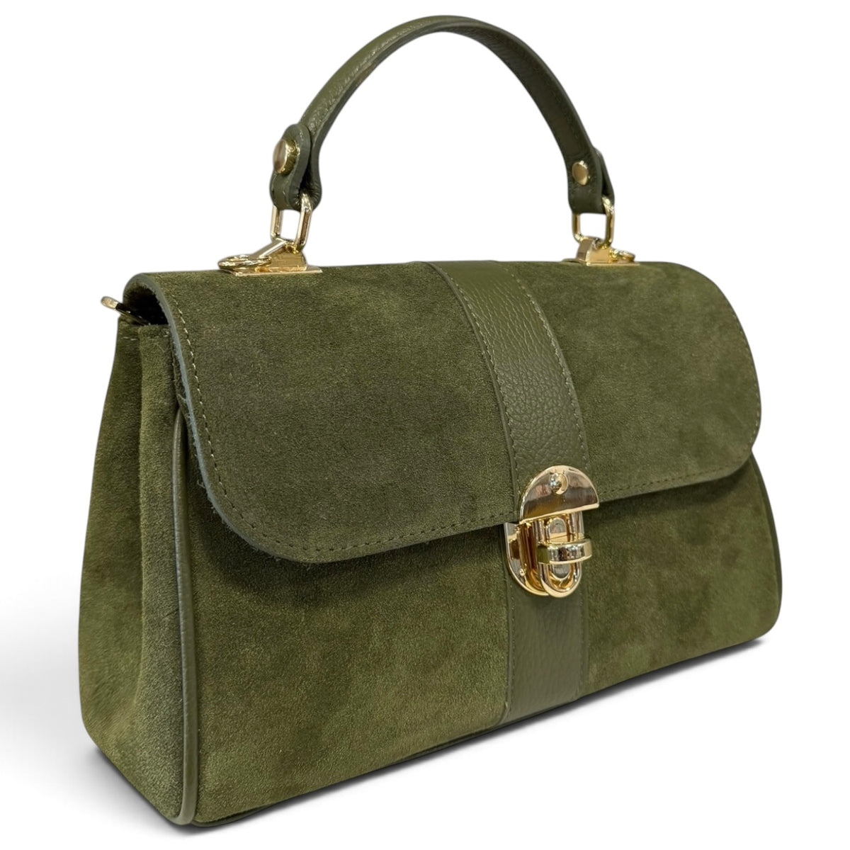 Modarno Borsa donna a mano/tracolla in Camoscio vera pelle 26x12x16 cm