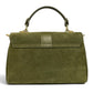 Modarno Borsa donna a mano/tracolla in Camoscio vera pelle 26x12x16 cm