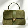 Modarno Borsa donna a mano/tracolla in Camoscio vera pelle 26x12x16 cm