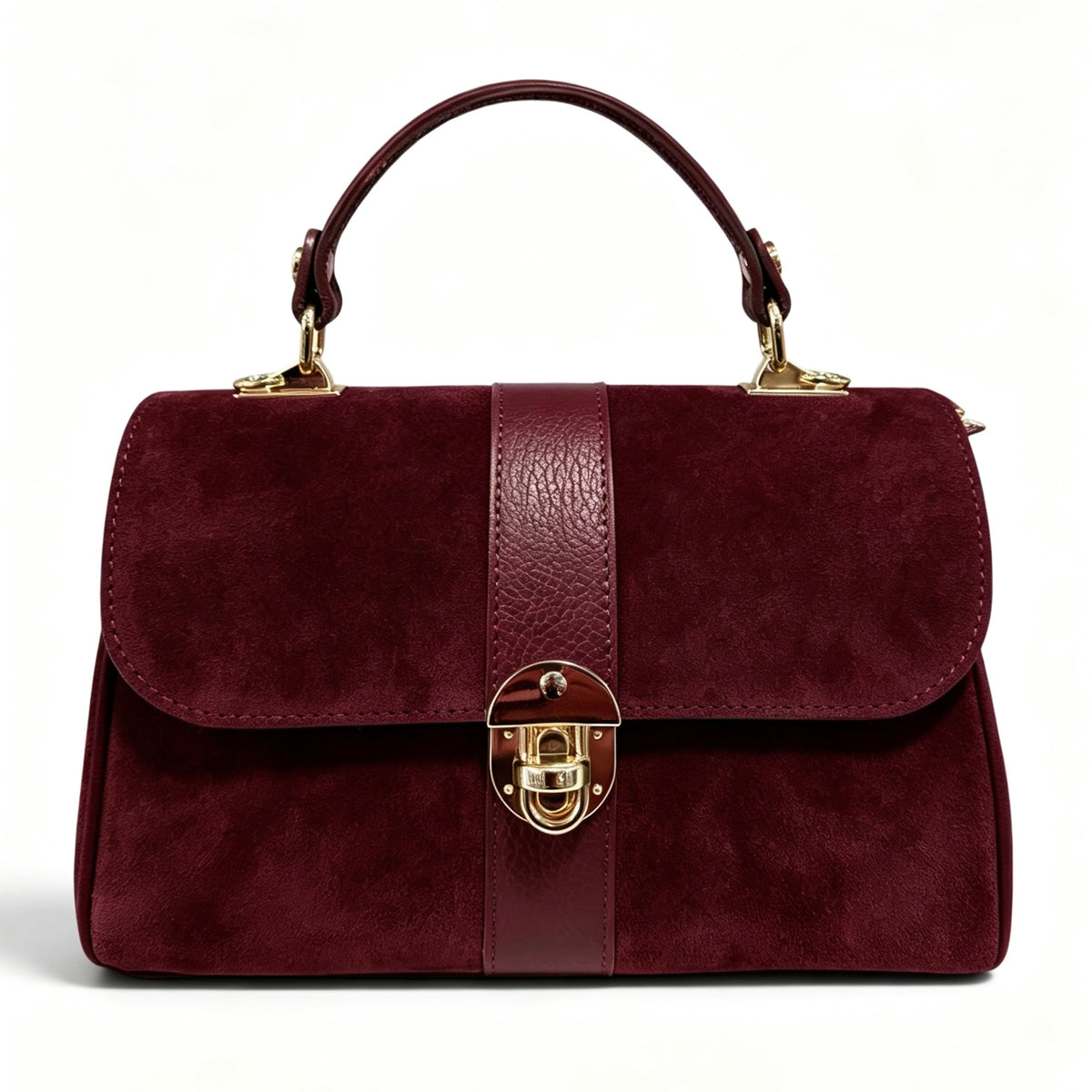 Modarno Borsa donna a mano/tracolla in Camoscio vera pelle 26x12x16 cm