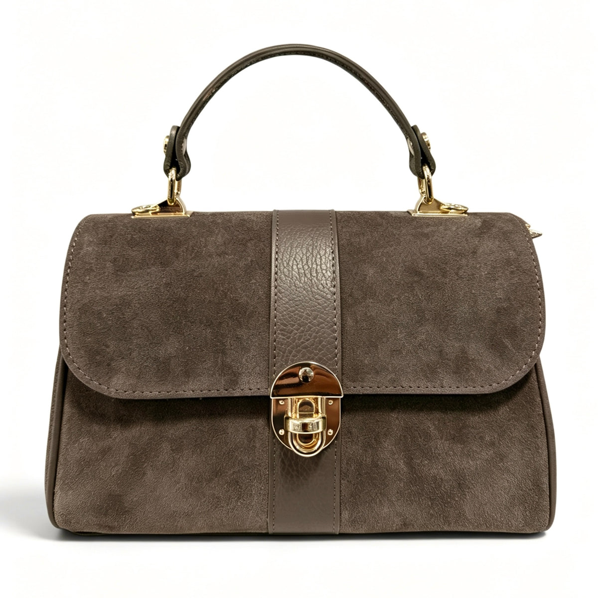 Modarno Borsa donna a mano/tracolla in Camoscio vera pelle 26x12x16 cm