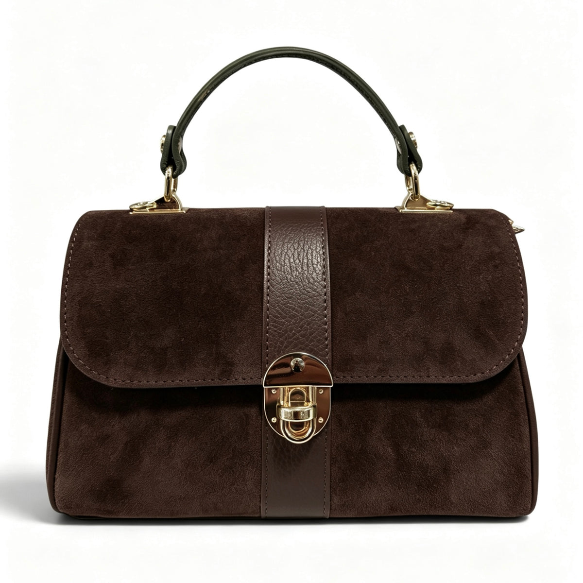 Modarno Borsa donna a mano/tracolla in Camoscio vera pelle 26x12x16 cm