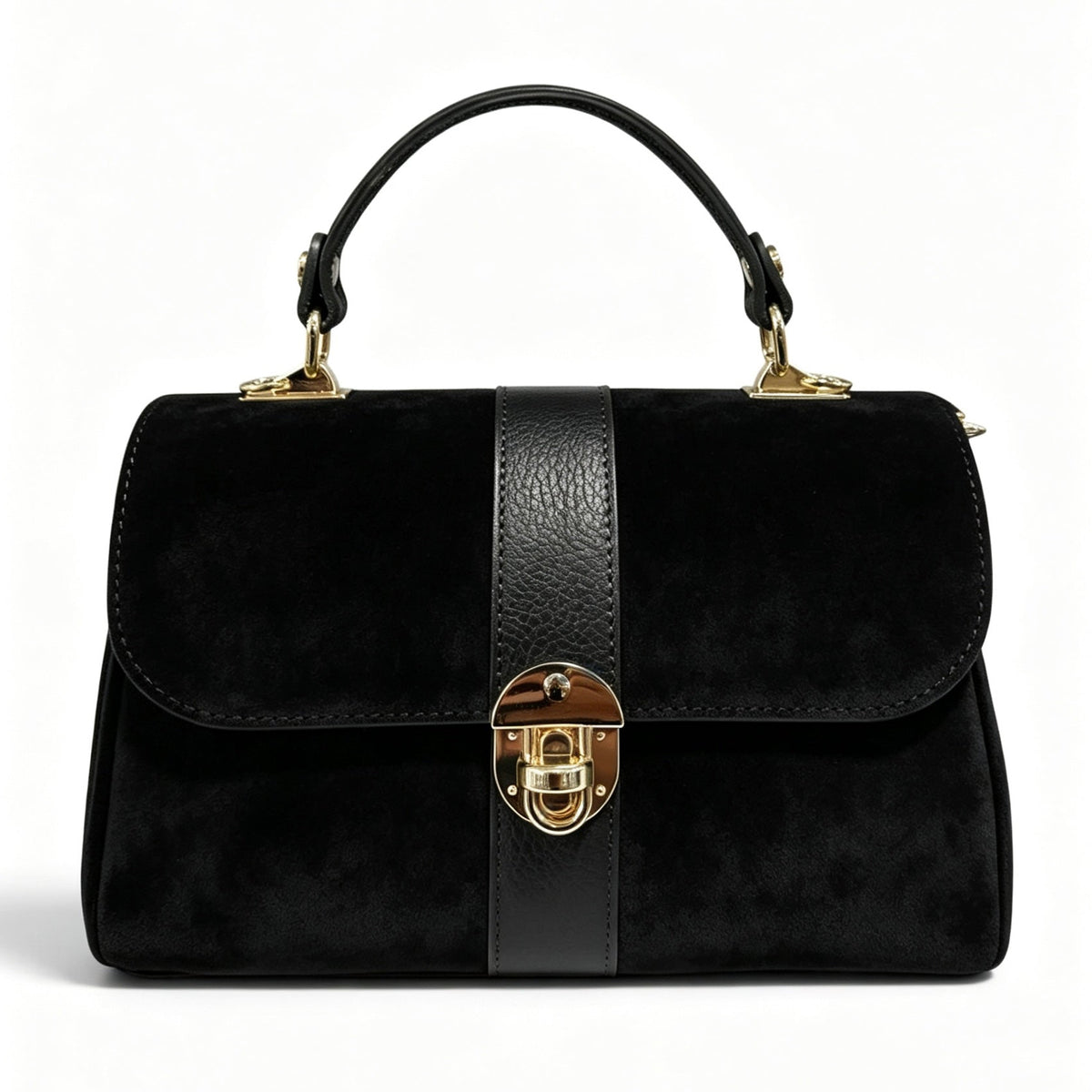 Modarno Borsa donna a mano/tracolla in Camoscio vera pelle 26x12x16 cm