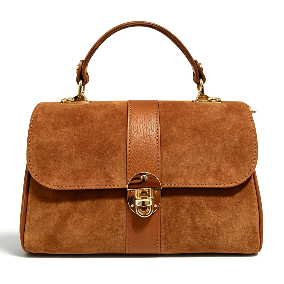 Modarno Borsa donna a mano/tracolla in Camoscio vera pelle 26x12x16 cm
