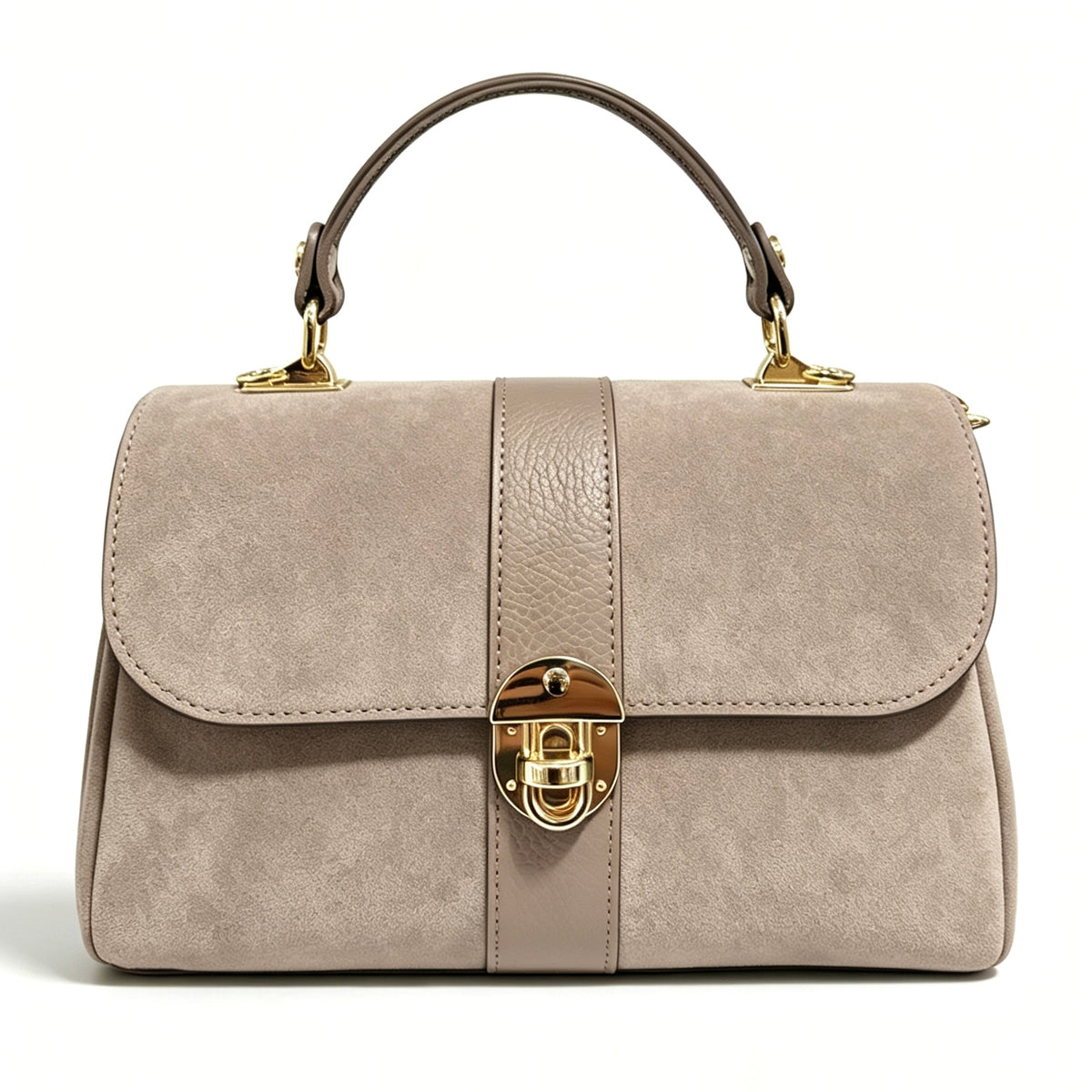 Modarno Borsa donna a mano/tracolla in Camoscio vera pelle 26x12x16 cm