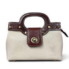 Modarno Borsetta donna a mano e tracolla in vera pelle vacchetta 21x8x14 cm