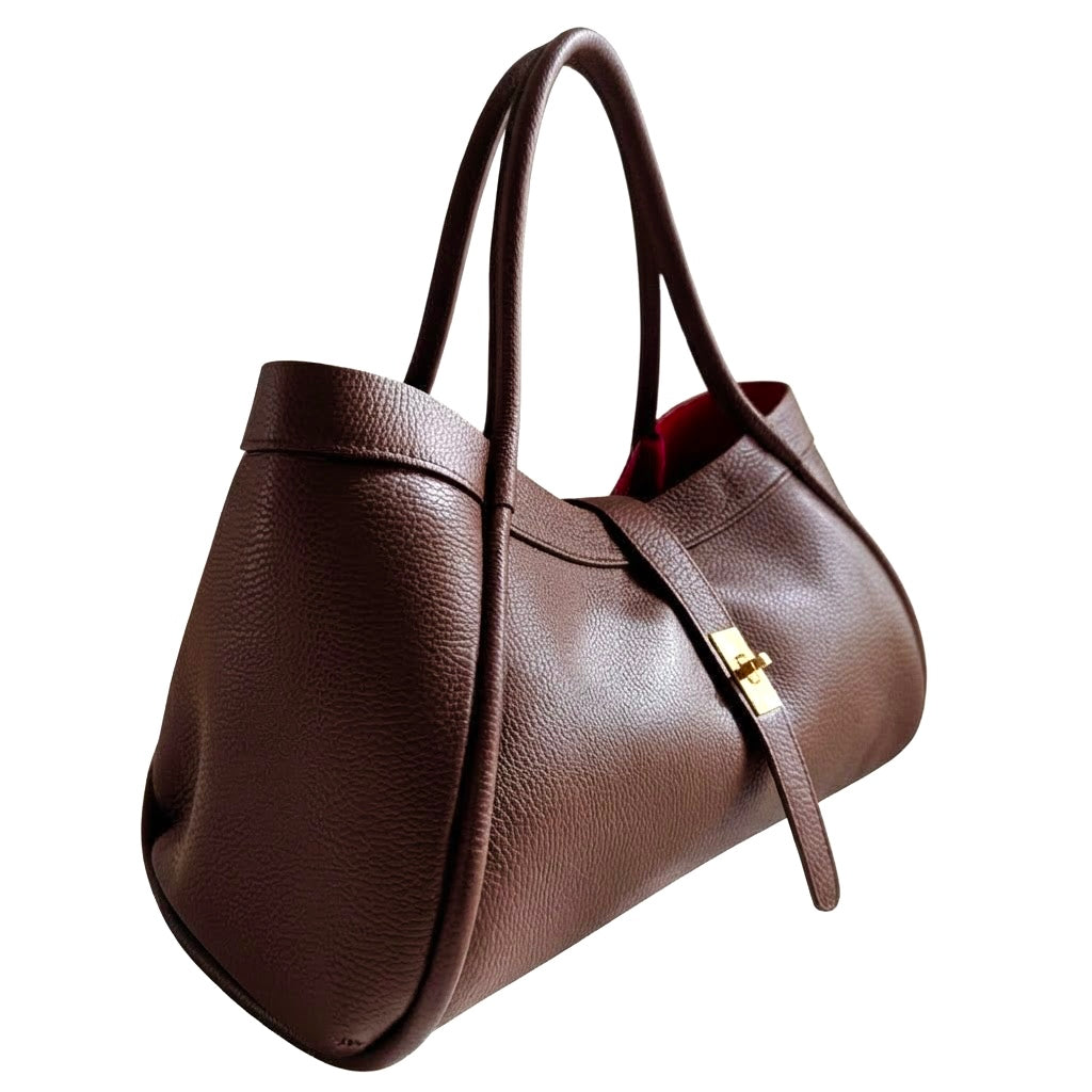 Modarno Borsa a Mano In Vera Pelle Big Grande Con Doppio Manico 45x20x25
