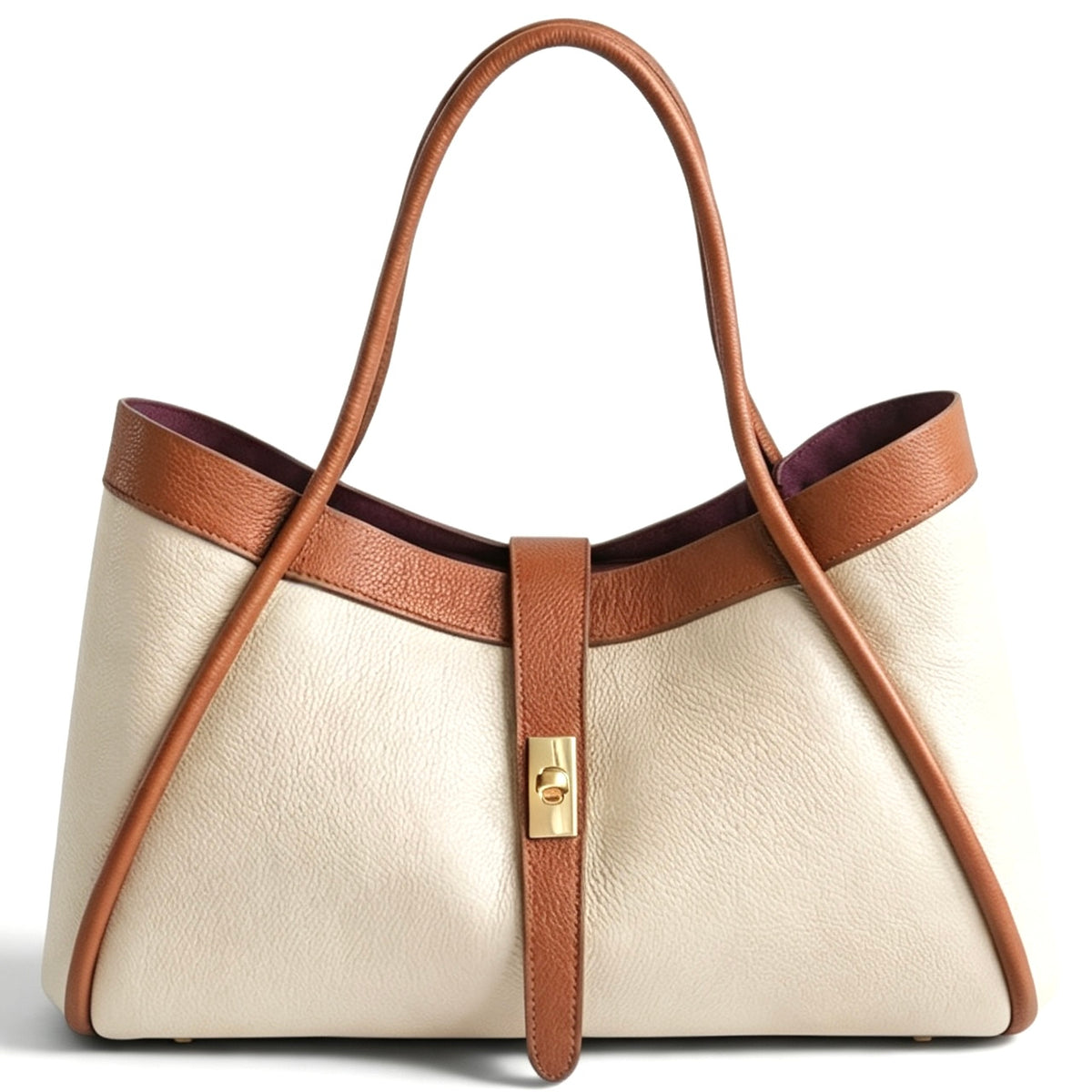 Modarno Borsa a Mano In Vera Pelle Big Grande Con Doppio Manico 45x20x25