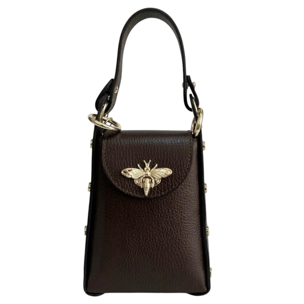 Modarno mini borsa in Vera pelle dollaro con chiusura a moschettone a forma di ape