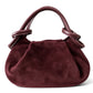 Modarno Borsetta a mano con manico convertibile "Linda" in Camoscio vera pelle 28x8x16cm