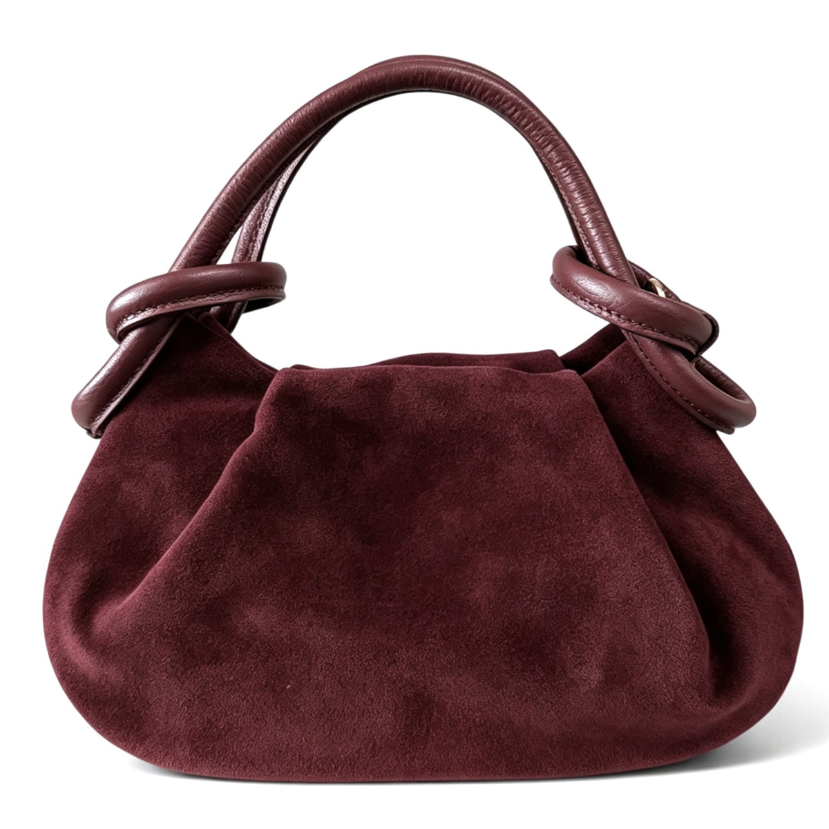 Modarno Borsetta a mano con manico convertibile "Linda" in Camoscio vera pelle 28x8x16cm