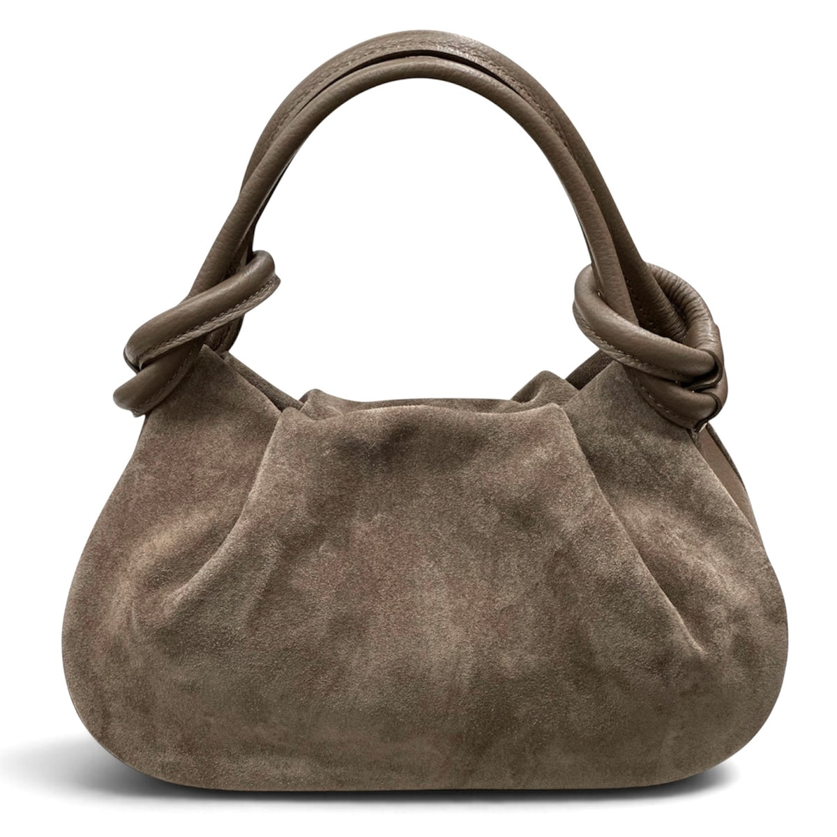 Modarno Borsetta a mano con manico convertibile "Linda" in Camoscio vera pelle 28x8x16cm