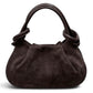 Modarno Borsetta a mano con manico convertibile "Linda" in Camoscio vera pelle 28x8x16cm