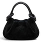 Modarno Borsetta a mano con manico convertibile "Linda" in Camoscio vera pelle 28x8x16cm