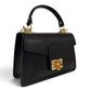 Modarno Borsetta a mano/tracolla con chiusura a girello bambù in vera pelle 20x6x13 cm