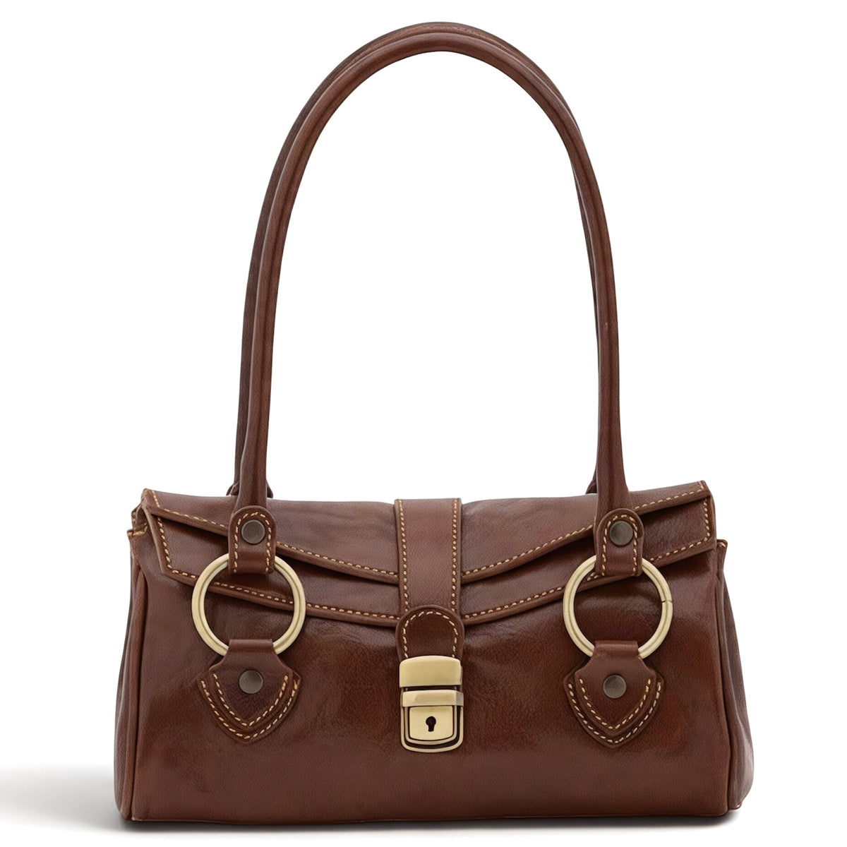 Modarno Borsa donna a spalla in vera pelle di Vacchetta Premium 28x13x14 cm