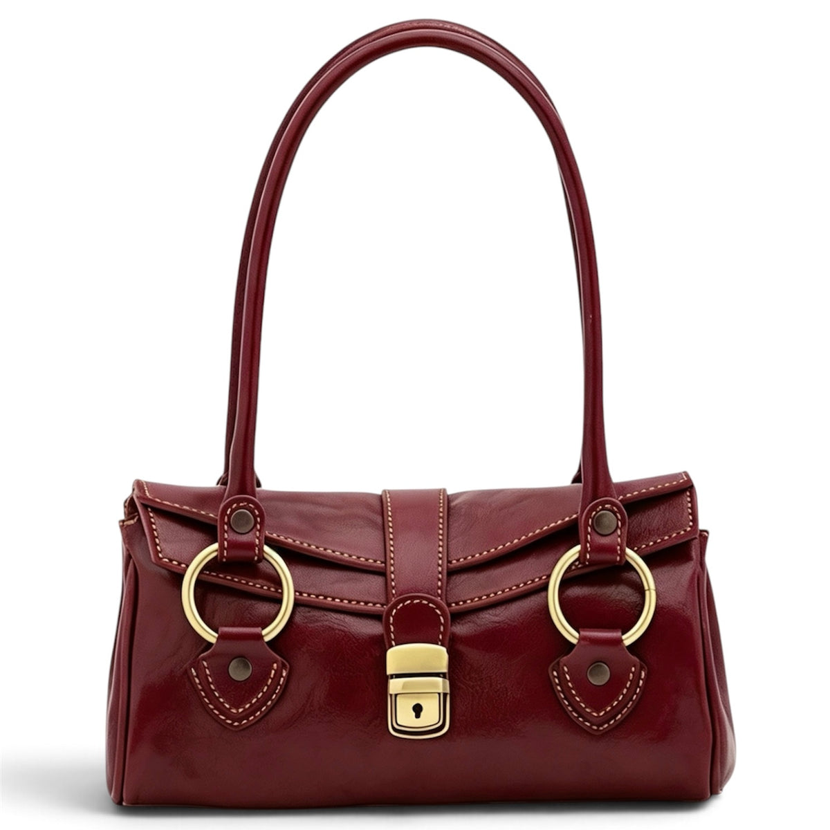 Modarno Borsa donna a spalla in vera pelle di Vacchetta Premium 28x13x14 cm